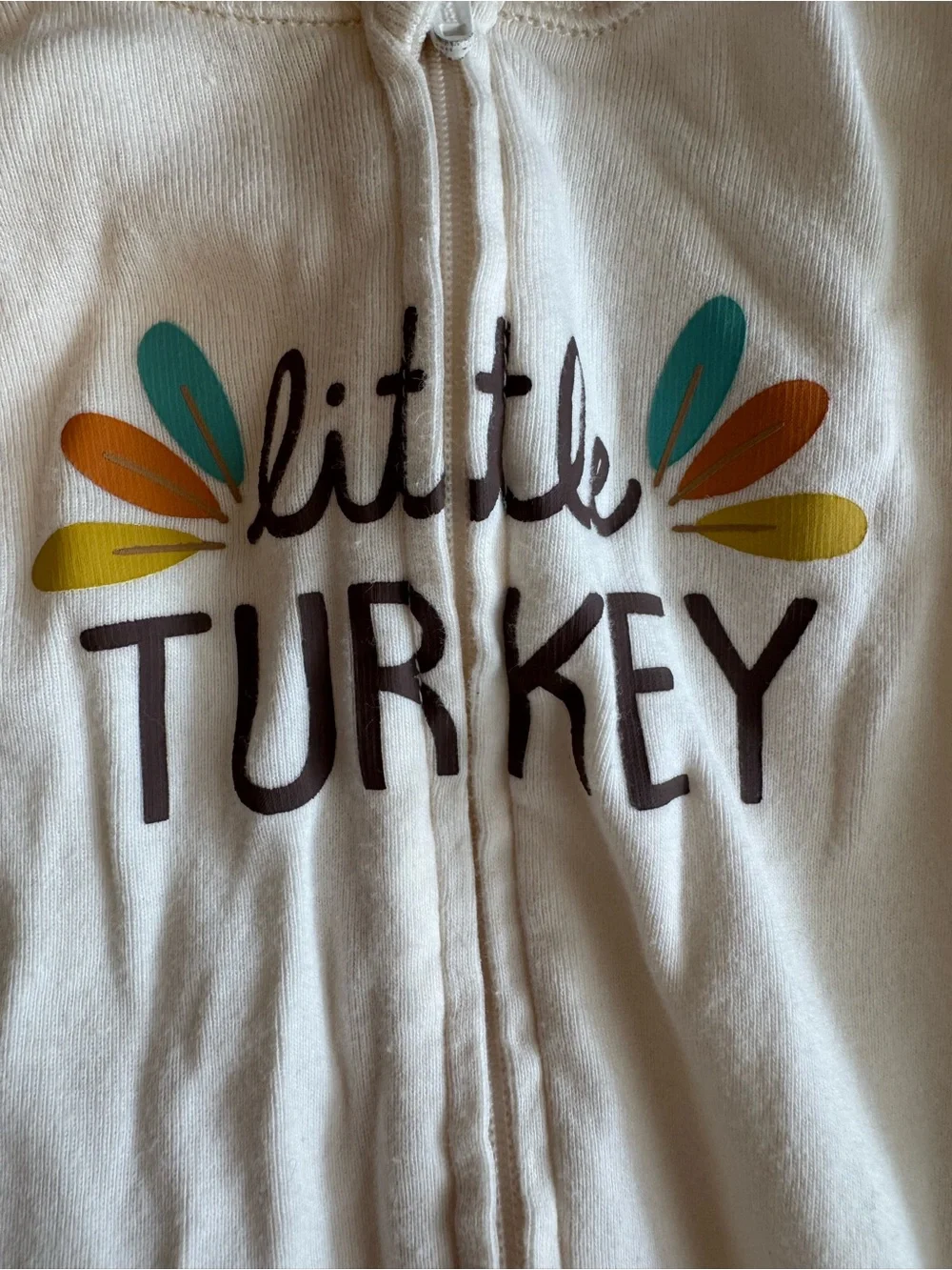 Old Navy Cream 'Little Turkey' Kids Footed One-Piece